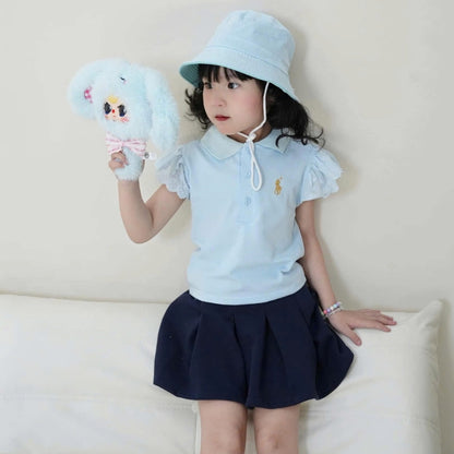 RL Blue Ruffles Skirt Set
